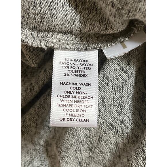 Loft Midi Dress Woman's Medium Speckle Gray Ruffled‎ Short Sleeves Belt Loops - Picture 4 of 5